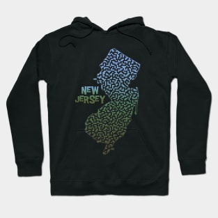 New Jersey State Outline Maze & Labyrinth Hoodie